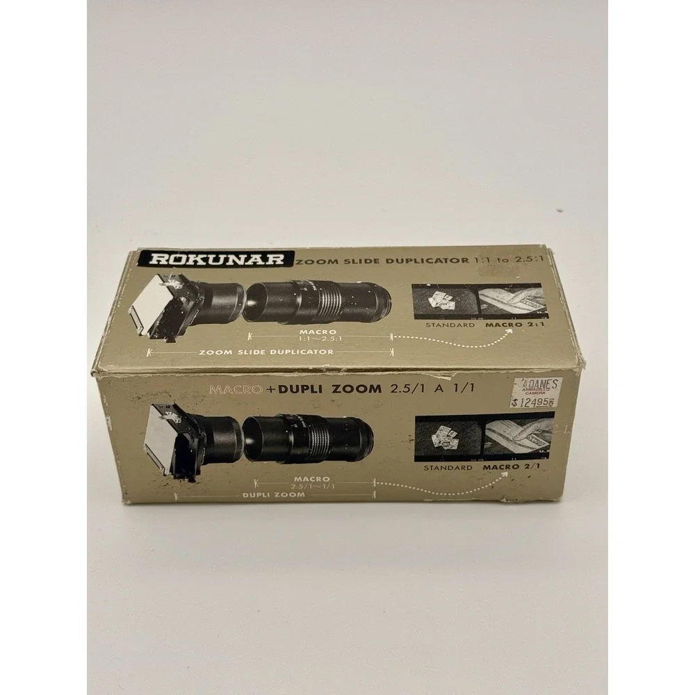 Rokunar Macro Zoom Slide Duplicator 1:1 to 2.5:1 35mm T Mount w/Box Manual Japan